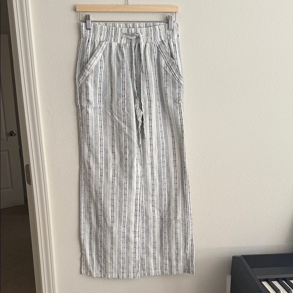 Sienna Sky Striped Light Gray Chinos
